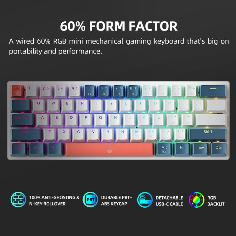 Machenike Teclado Mec nico Com Fio K500 B61 Machenike Official Store Machenike teclado mec nico com fio k500 b61 machenike official store