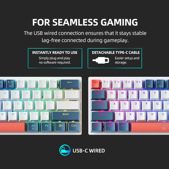 Machenike teclado mec nico com fio k500 b61 machenike official store