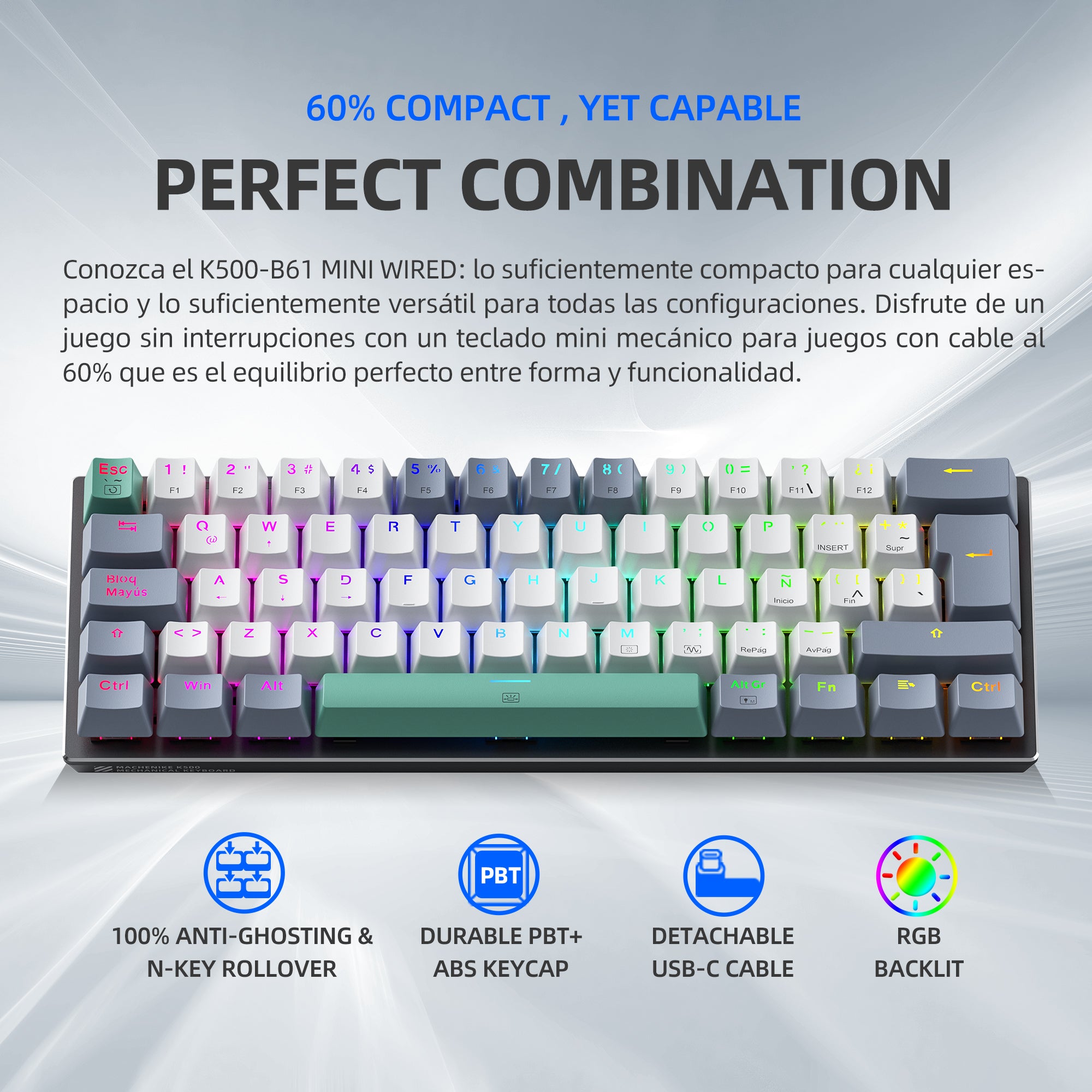 Machenike | K500-B61 Wired Mechanical Keyboard - ISO Layout – Machenike ...