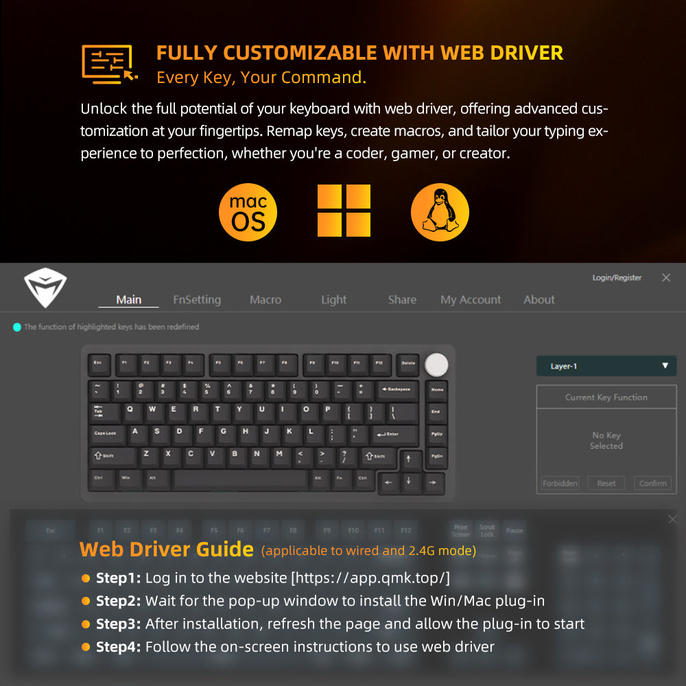 Machenike | K500-B82W Wired Mechanical Keyboard