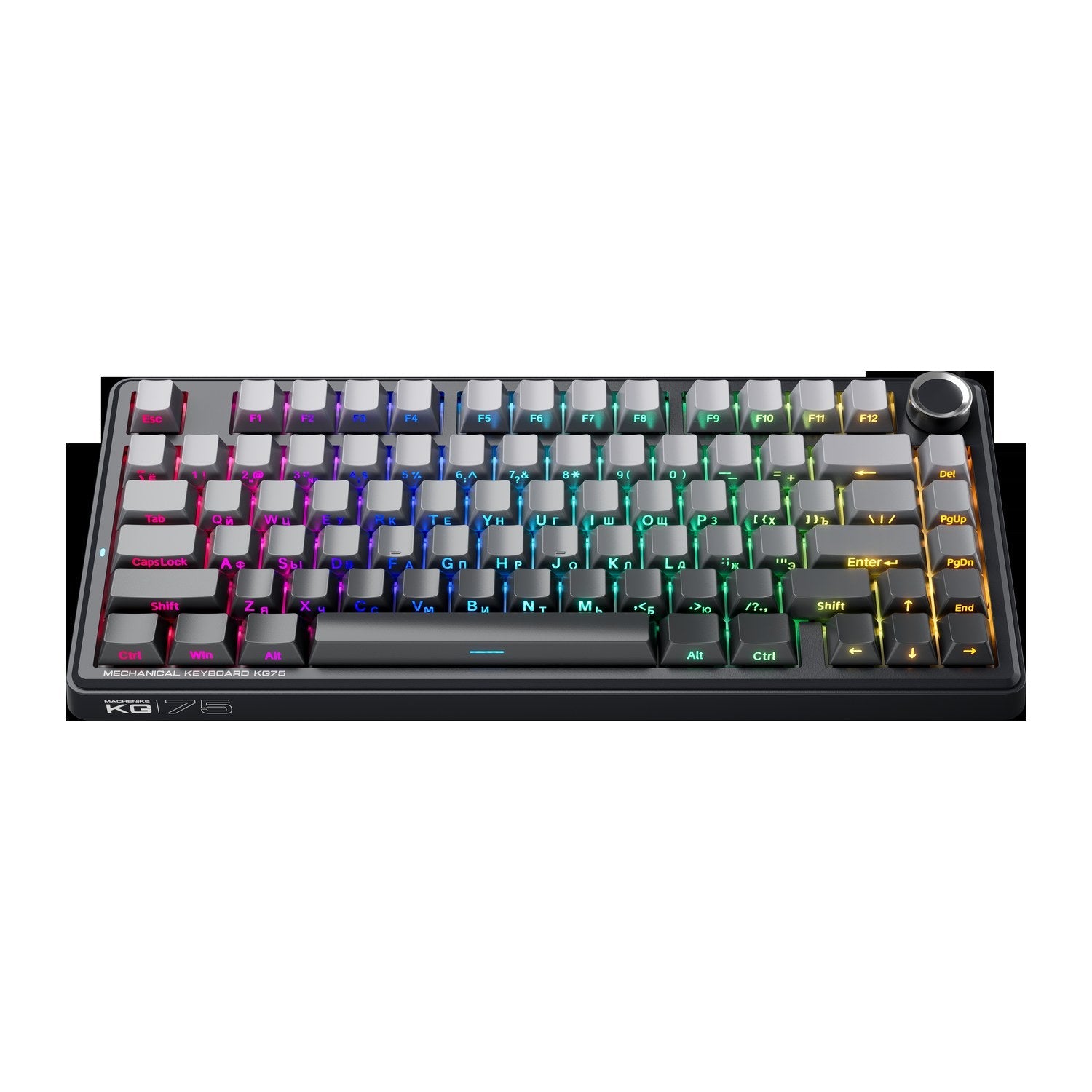 MACHENIKE KG75 Black-Grey mechanical keyboard angle view