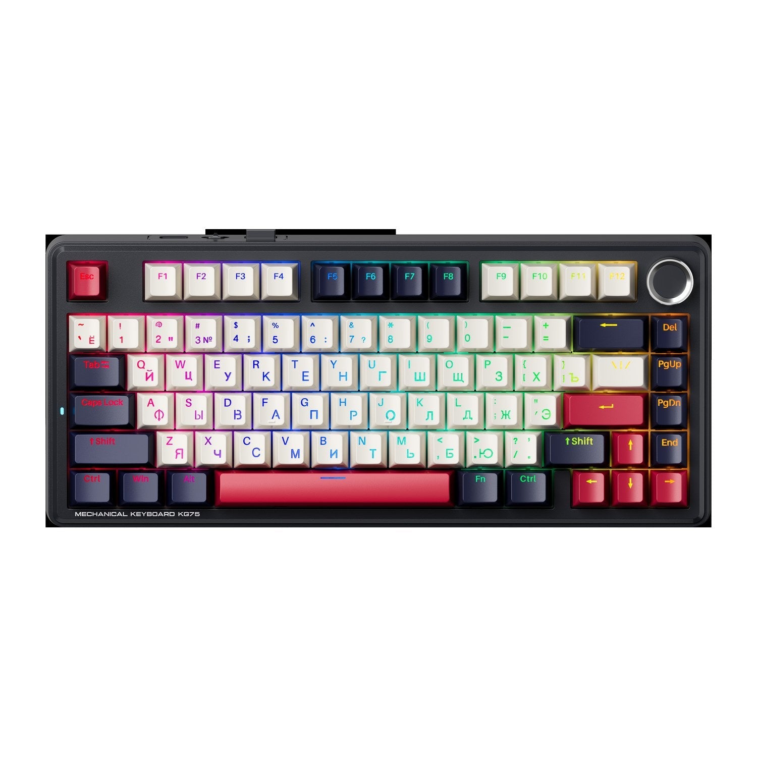 MACHENIKE KG75 Black-Red mechanical keyboard front view