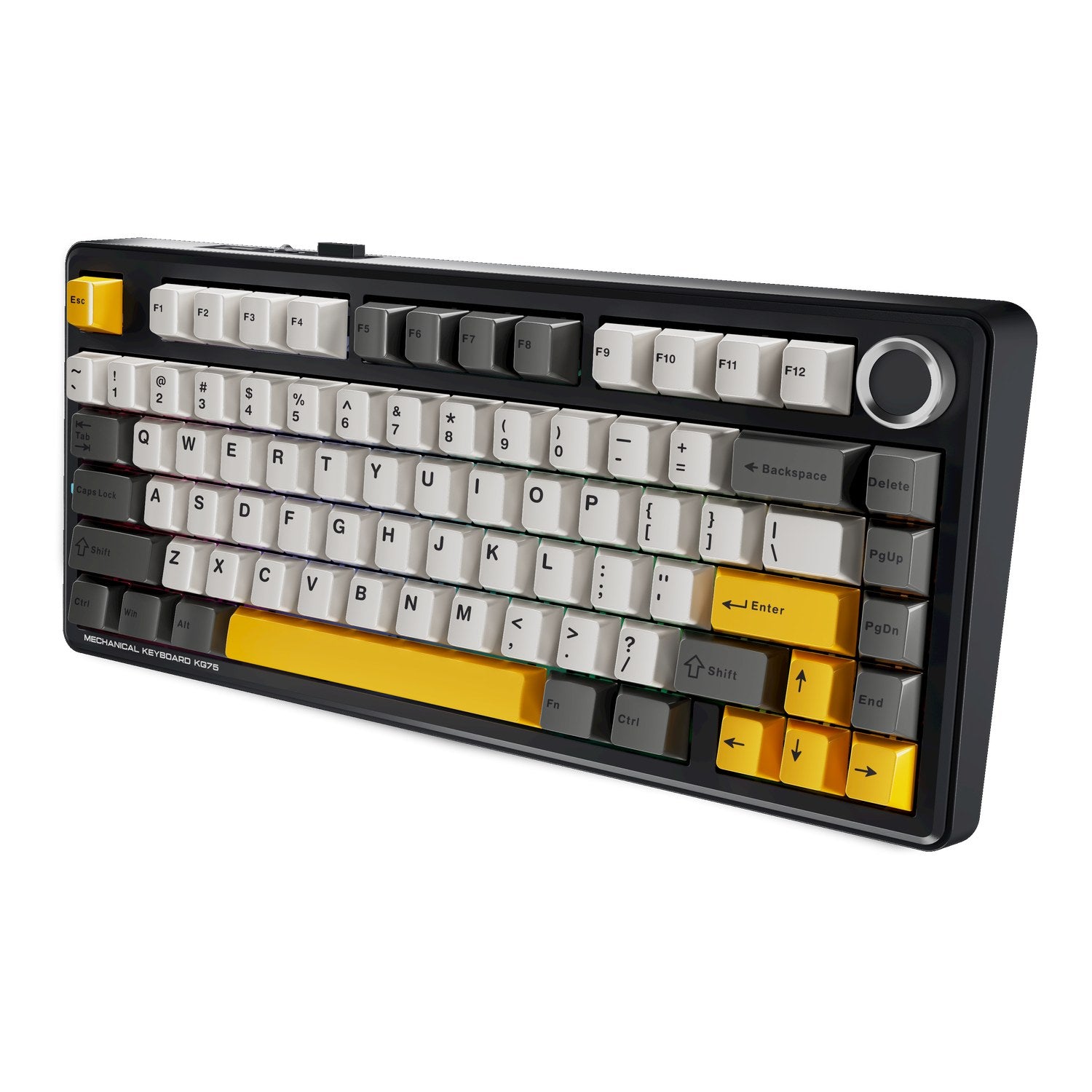 MACHENIKE KG75 mechanical keyboard right angle view
