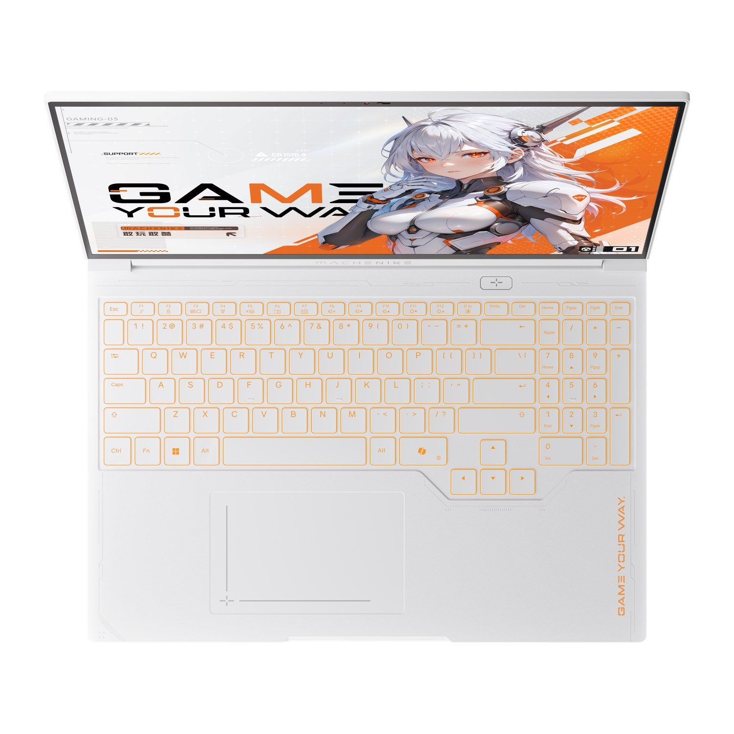 MACHENIKE Light 16 S Ultra gaming laptop keyboard and display view