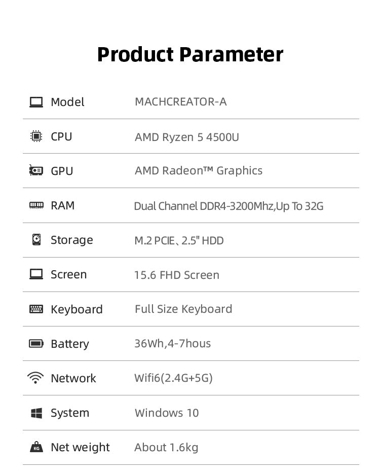 Machcreator A GEN 4 AMD (15,6 ”) laptop