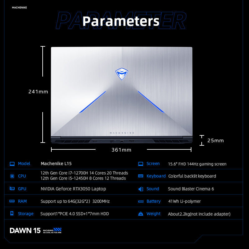 Machenike | Machenike L15 GEN 12 Intel (15,6 ”) laptop de jogo