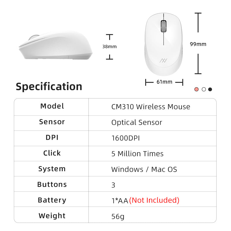 Mouse silencioso CM3