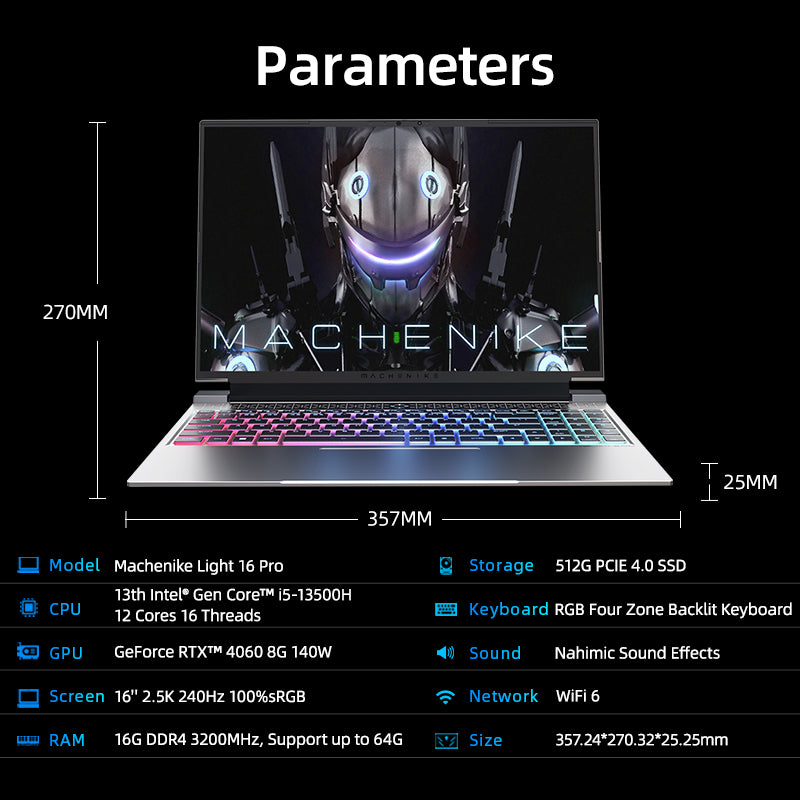 Machenike L16 Pro Gen 13 Intel (16 ") Laptop ng paglalaro